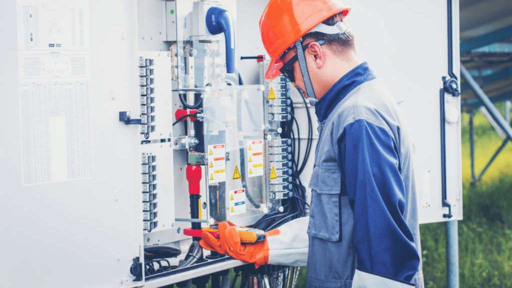 Homem na frente de uma stringbox